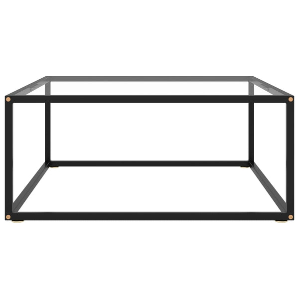 Couchtisch Aurora Schwarz 80x80x35cm (gehärtetes Glas)