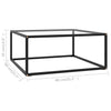 Couchtisch Aurora Schwarz 80x80x35cm (gehärtetes Glas)