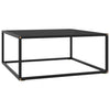 Couchtisch Aurora Schwarz 80x80x35cm (mit schwarzer Glasplatte)
