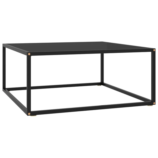 Couchtisch Aurora Schwarz 80x80x35cm (mit schwarzer Glasplatte)
