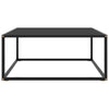 Couchtisch Aurora Schwarz 80x80x35cm (mit schwarzer Glasplatte)