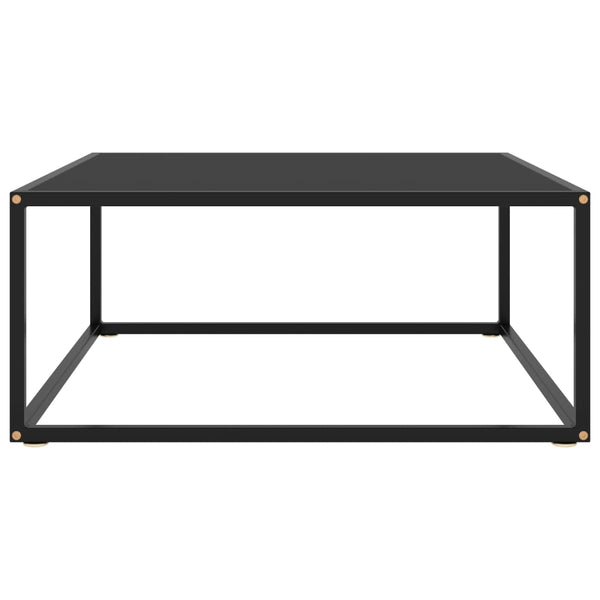 Couchtisch Aurora Schwarz 80x80x35cm (mit schwarzer Glasplatte)