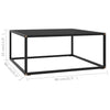 Couchtisch Aurora Schwarz 80x80x35cm (mit schwarzer Glasplatte)
