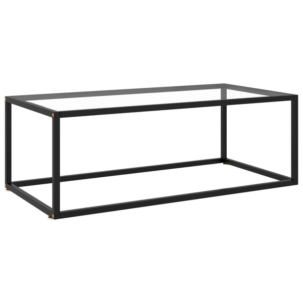 Schwarzer Couchtisch Aurora 100x50x35cm (gehärtetes Glas)