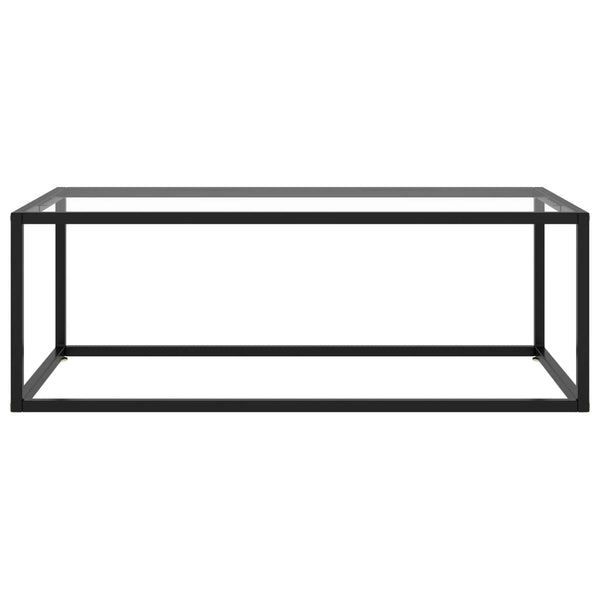 Schwarzer Couchtisch Aurora 100x50x35cm (gehärtetes Glas)