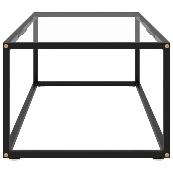 Schwarzer Couchtisch Aurora 100x50x35cm (gehärtetes Glas)