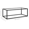 Schwarzer Couchtisch Aurora 100x50x35cm (gehärtetes Glas)