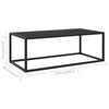 Couchtisch Aurora 100x50x35cm (mit schwarzer Glasplatte)