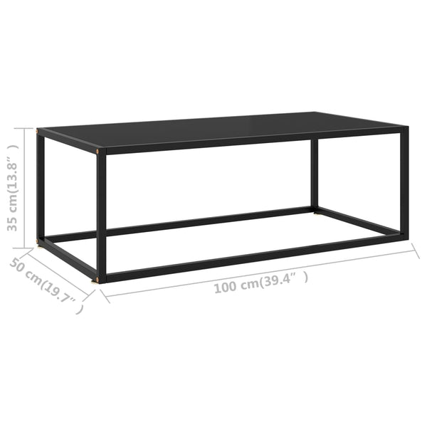 Couchtisch Aurora 100x50x35cm (mit schwarzer Glasplatte)