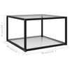 Anidor Couchtisch 60x60x35cm transparent (gehärtetes Glas)