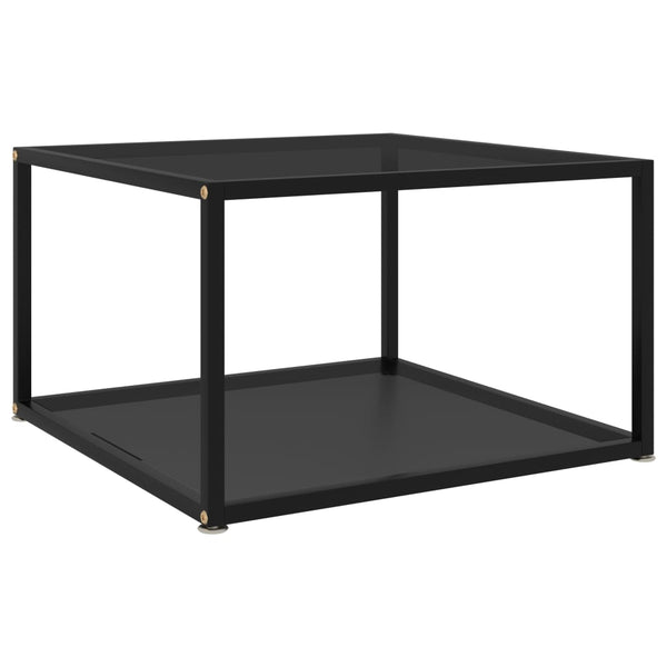 Schwarzer Couchtisch Anidor 60x60x35cm (Hartglas)