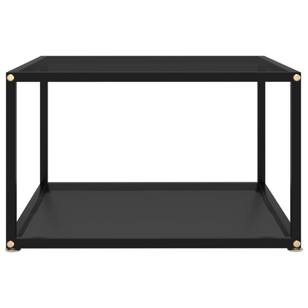 Schwarzer Couchtisch Anidor 60x60x35cm (Hartglas)