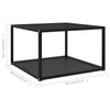 Schwarzer Couchtisch Anidor 60x60x35cm (Hartglas)