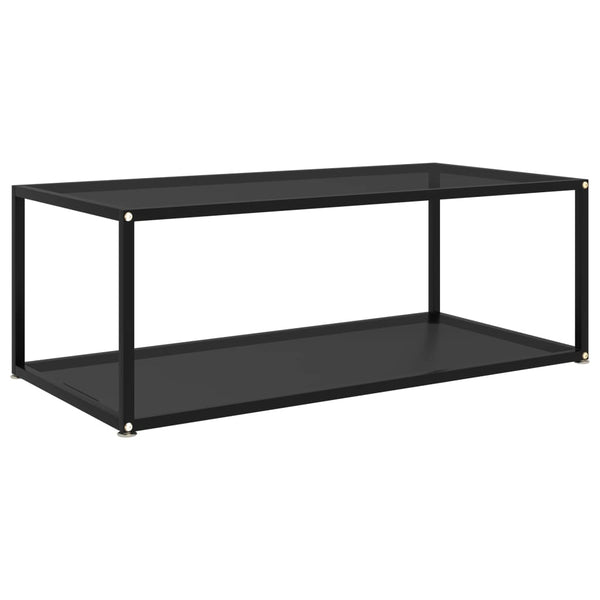 Schwarzer Couchtisch Anidor 100x50x35cm (gehärtetes Glas)