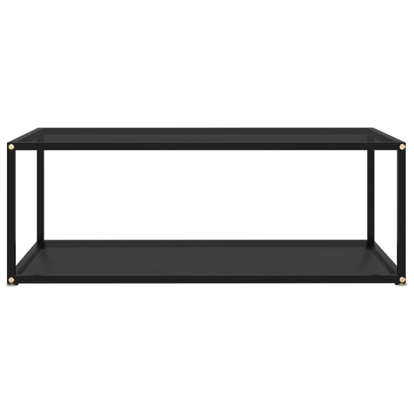 Schwarzer Couchtisch Anidor 100x50x35cm (gehärtetes Glas)