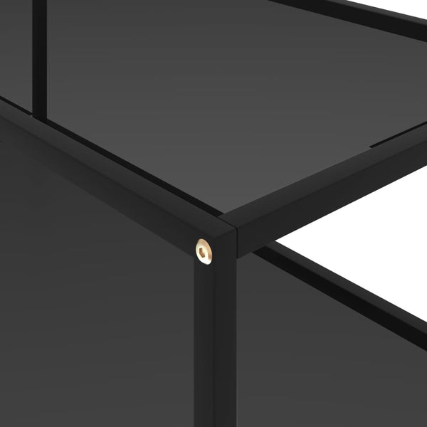 Schwarzer Couchtisch Anidor 100x50x35cm (gehärtetes Glas)