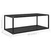 Schwarzer Couchtisch Anidor 100x50x35cm (gehärtetes Glas)