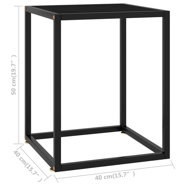Schwarzer Couchtisch Aurora 40x40x50cm (und schwarzes Glas)
