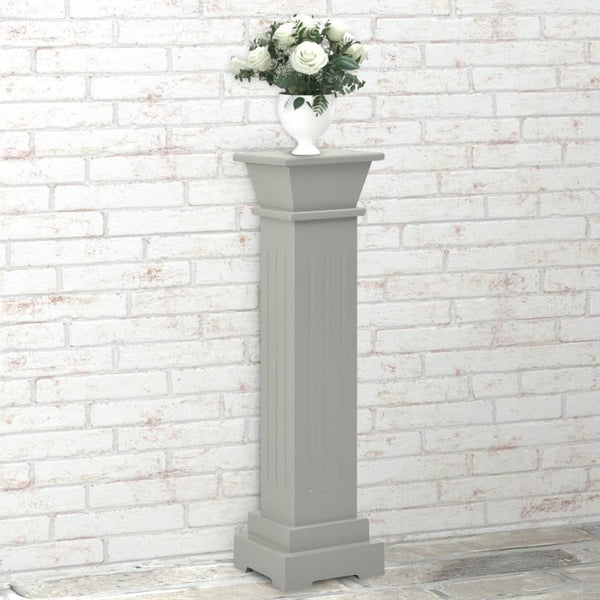 Grauer Blumenständer, klassische Säule, quadratisch, Gani 17x17x66cm (MDF)