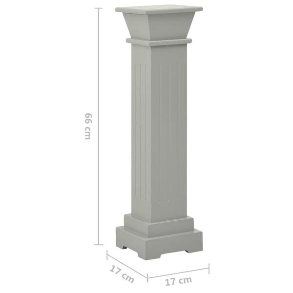 Grauer Blumenständer, klassische Säule, quadratisch, Gani 17x17x66cm (MDF)