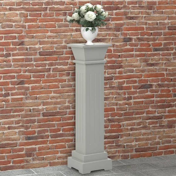 Grauer Blumenständer, klassische Säule, quadratisch, Gani 17x17x66cm (MDF)