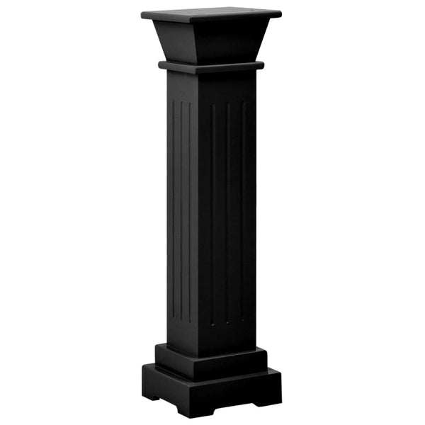 Schwarzer Blumenständer klassisch, Säule quadratisch Gani 17x17x66cm (MDF)