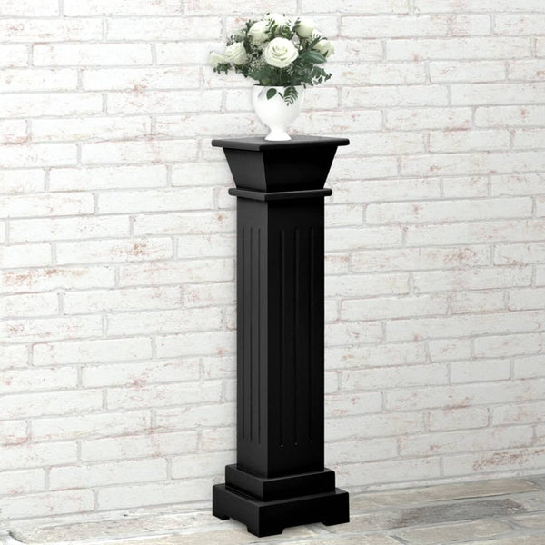 Schwarzer Blumenständer klassisch, Säule quadratisch Gani 17x17x66cm (MDF)