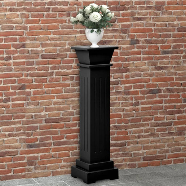 Schwarzer Blumenständer klassisch, Säule quadratisch Gani 17x17x66cm (MDF)