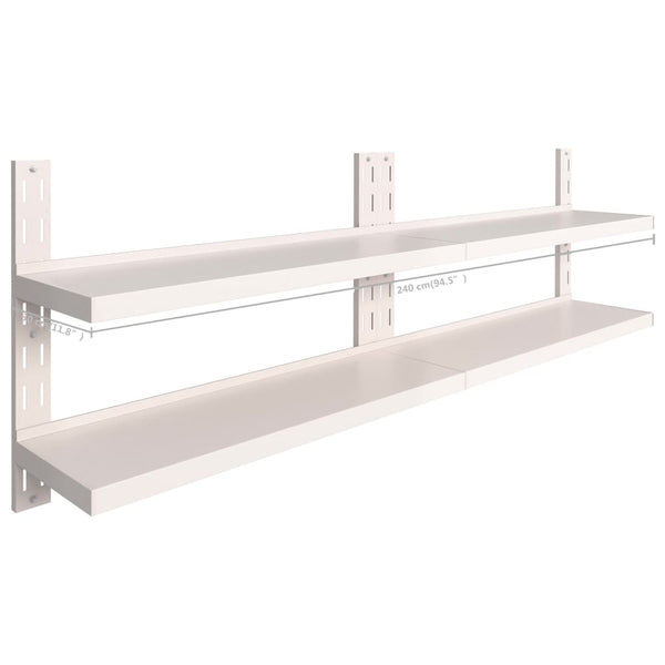 Rostfreie Stahlregale Crum 240x30cm (2 St.)