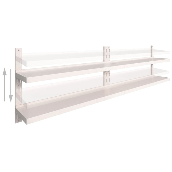 Edelstahl-Wandregale Crum 300x30cm (2 Stück)