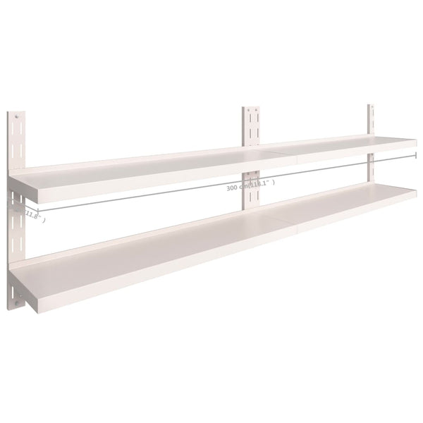 Edelstahl-Wandregale Crum 300x30cm (2 Stück)