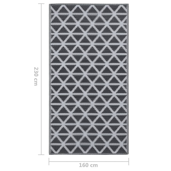 Marianovici schwarzer Outdoor-Teppich 160x230cm (pp)