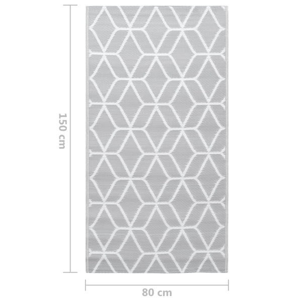 Marianovici grauer Outdoorteppich 80x150cm (PP)