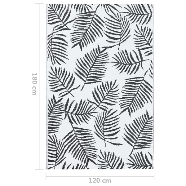 Schwarz-weißer Outdoor-Teppich Marianovici 120x180cm (pp)