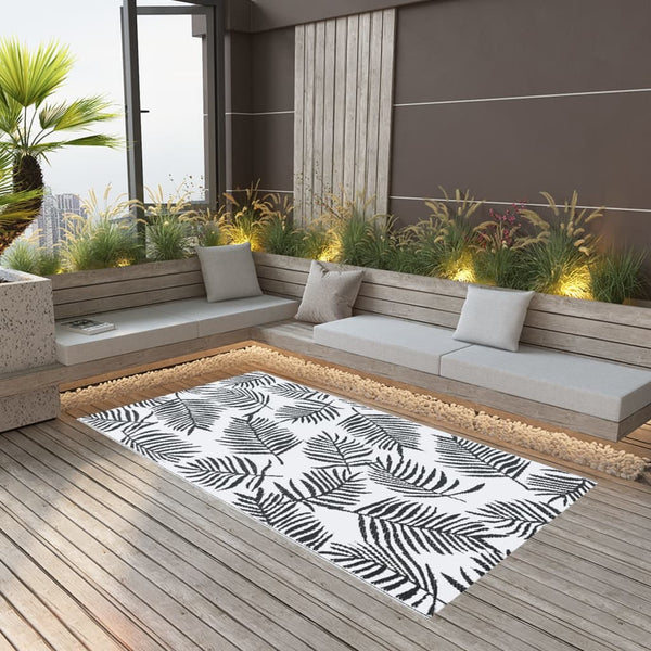 Schwarz-weißer Outdoor-Teppich Marianovici 120x180cm (pp)