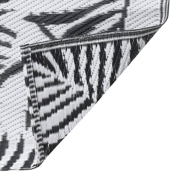 Schwarz-weißer Outdoor-Teppich Marianovici 160x230cm (pp)