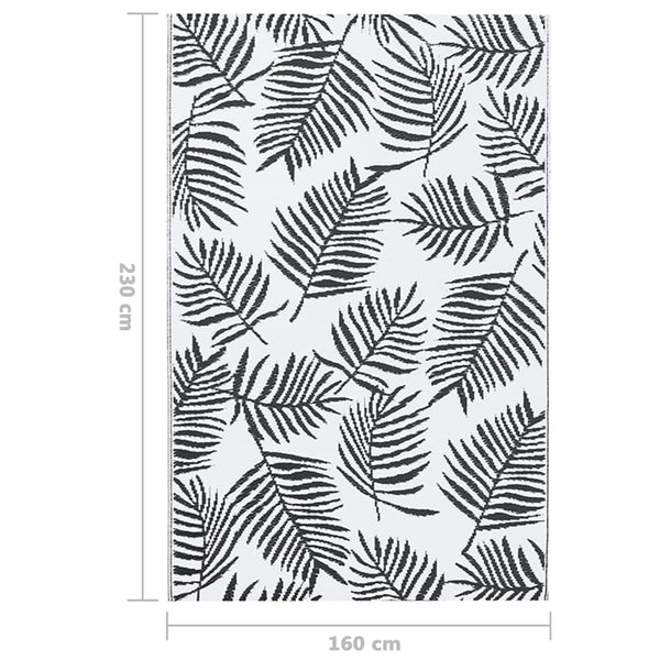 Schwarz-weißer Outdoor-Teppich Marianovici 160x230cm (pp)