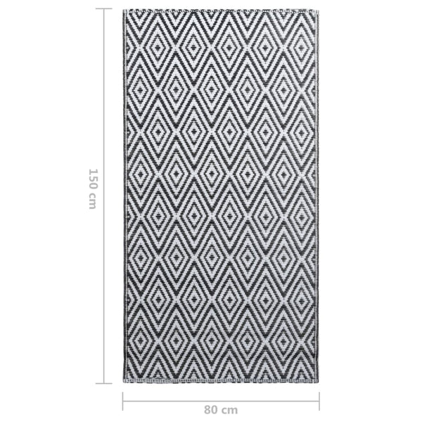 Outdoorteppich ARAKIL schwarz-weiß 80x150 cm PP