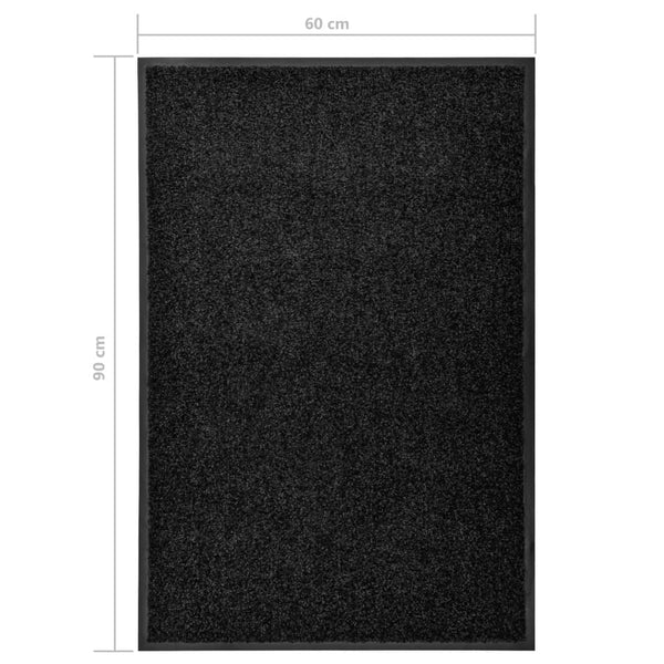 Schwarze Fußmatte Chisnar 60x90cm (waschbar)