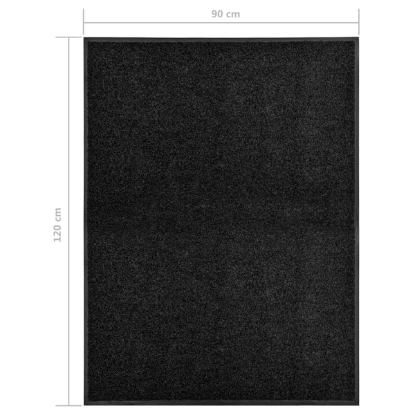 Schwarze Fußmatte Chisnar 90x120cm (waschbar)