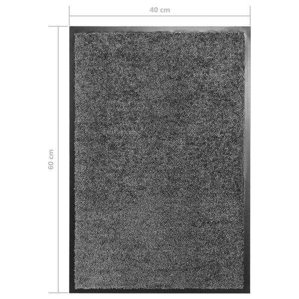 Anthrazitfarbene Fußmatte Chisnar 40x60cm (waschbar)