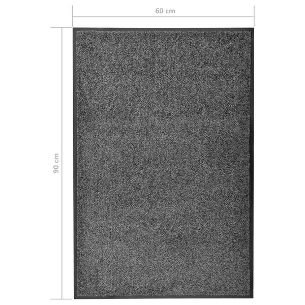 Anthrazitfarbene Fußmatte Chisnar 60x90cm (waschbar)