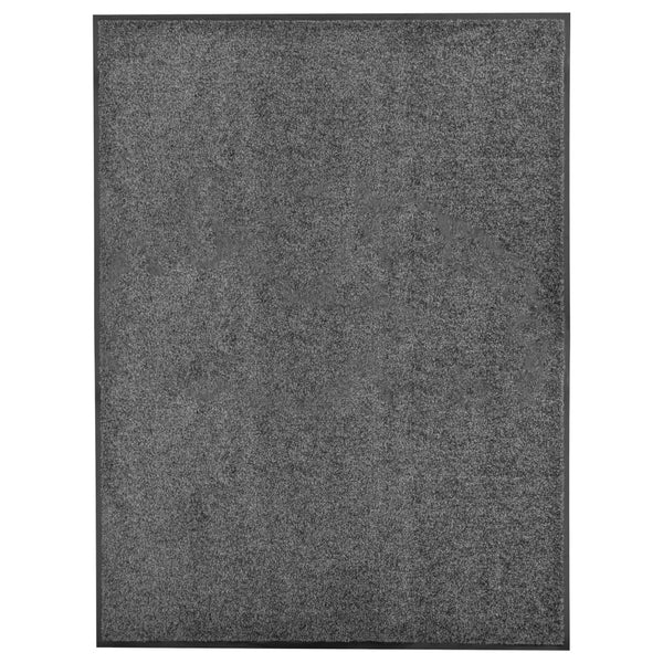 Anthrazitfarbene waschbare Fußmatte Chisnar 90x120cm