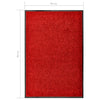 Rote Fußmatte Chisnar 60x90cm (waschbar)
