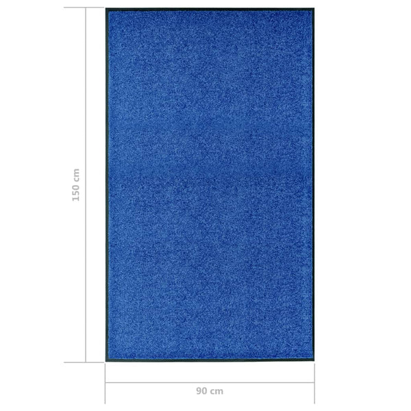 Blauer Fußabtreter Chisnar 90x150cm (waschbar)