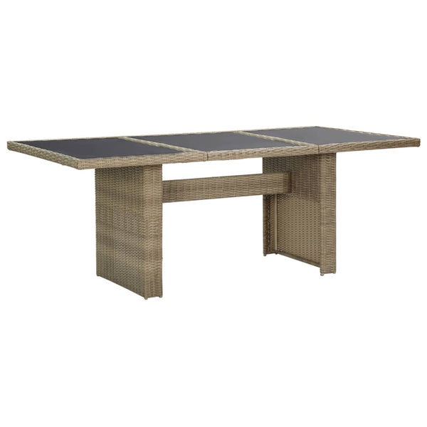 Brauner Gartentisch Blaze 200x100x74cm (Glas und Polyrattan)
