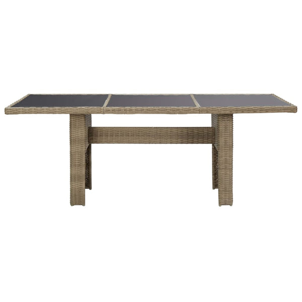 Brauner Gartentisch Blaze 200x100x74cm (Glas und Polyrattan)