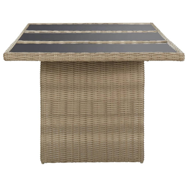Brauner Gartentisch Blaze 200x100x74cm (Glas und Polyrattan)