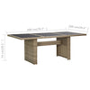 Brauner Gartentisch Blaze 200x100x74cm (Glas und Polyrattan)
