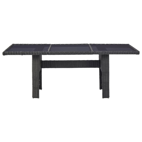 Schwarzer Gartentisch Blaze 200x100x74cm (Glas und Polyrattan)